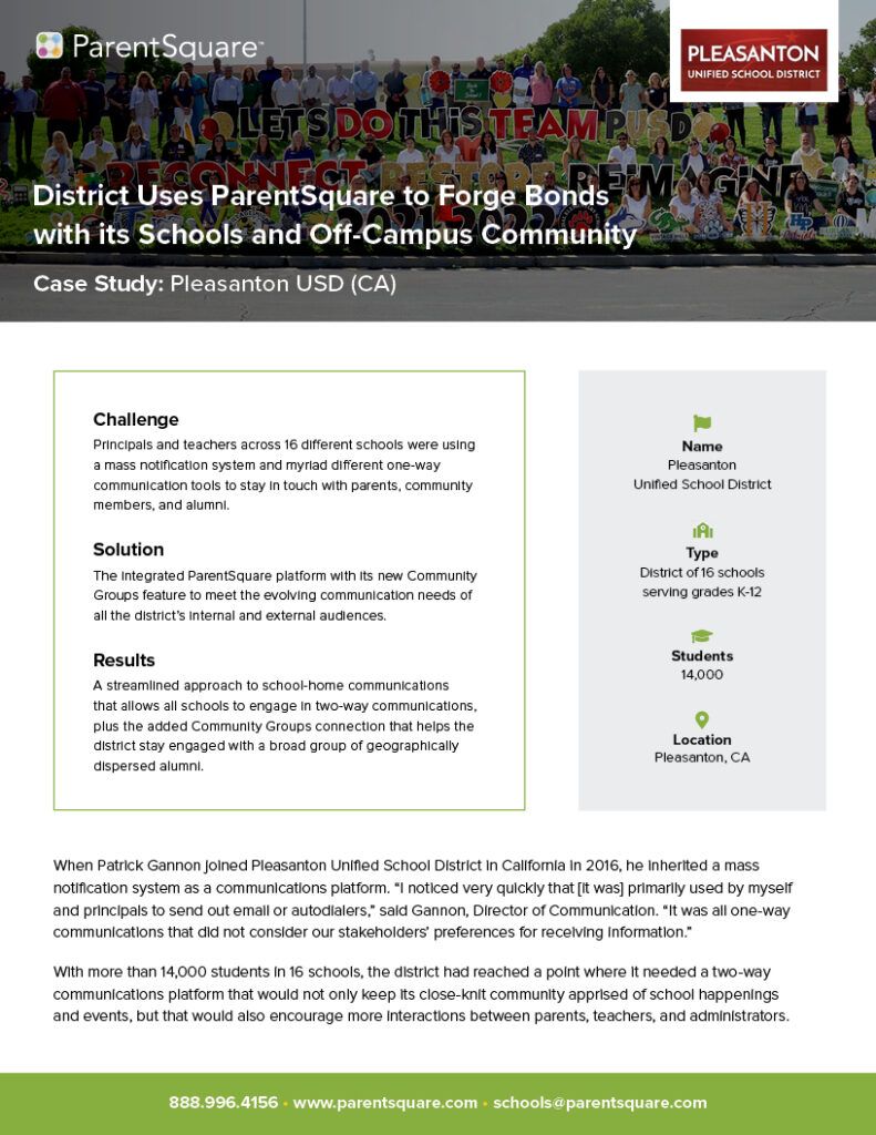 Pleasanton USD Case Study