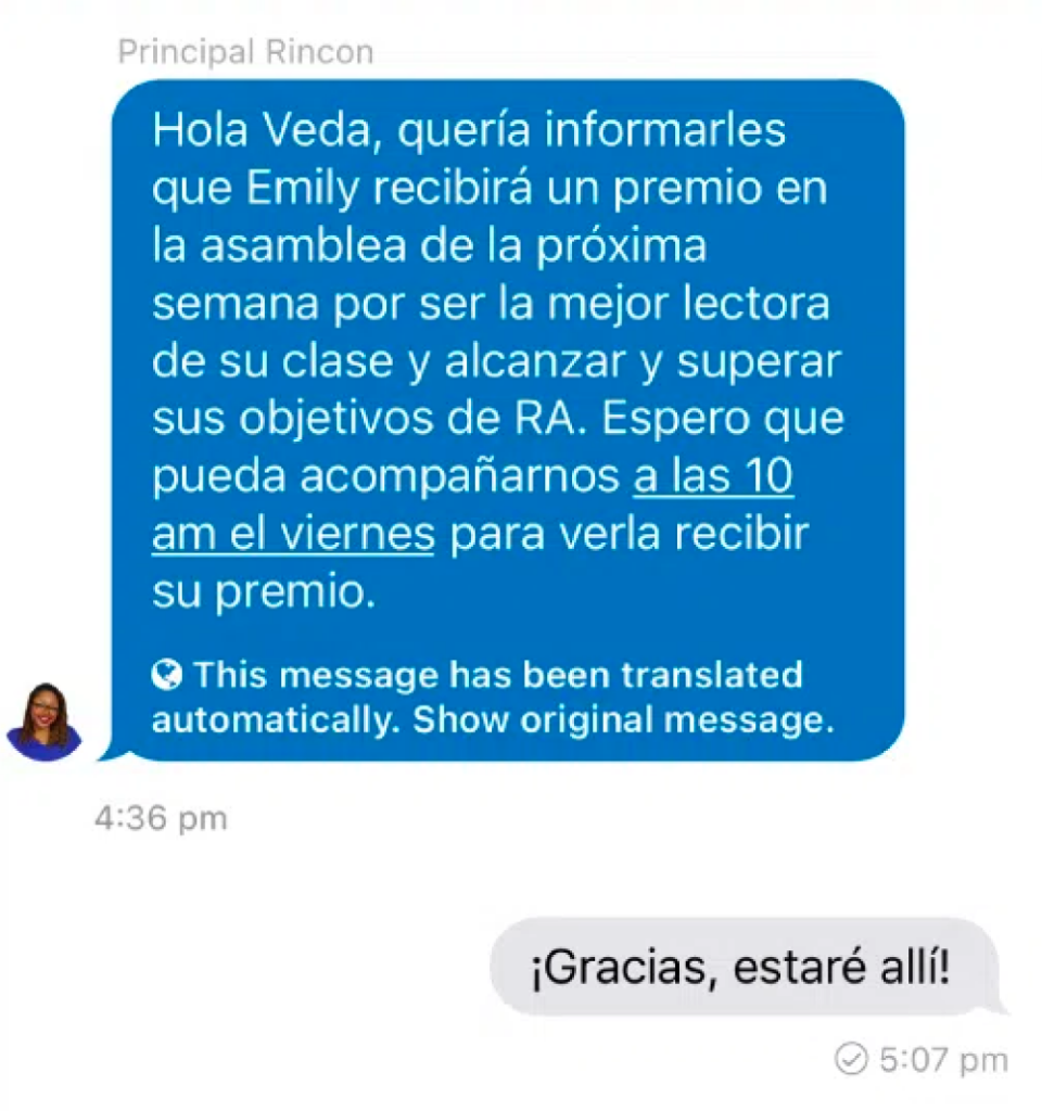 messaging with 2-way translation