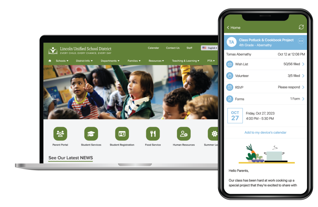 ParentSquare on web and mobile