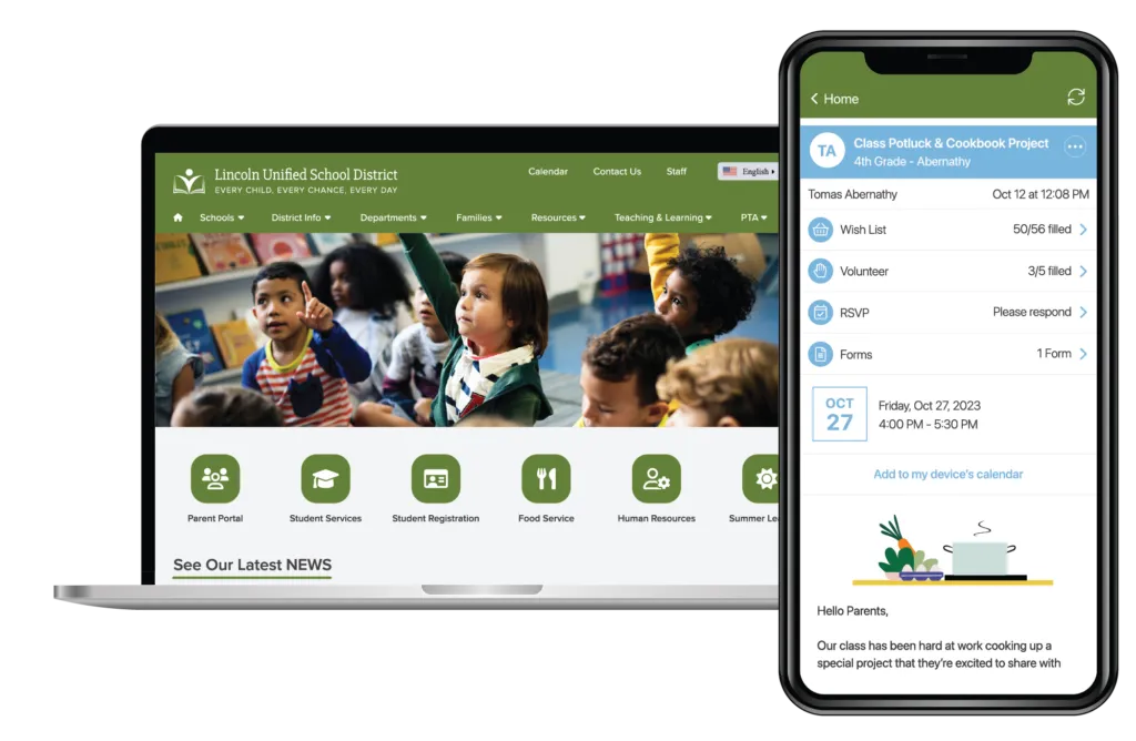 ParentSquare on web and mobile