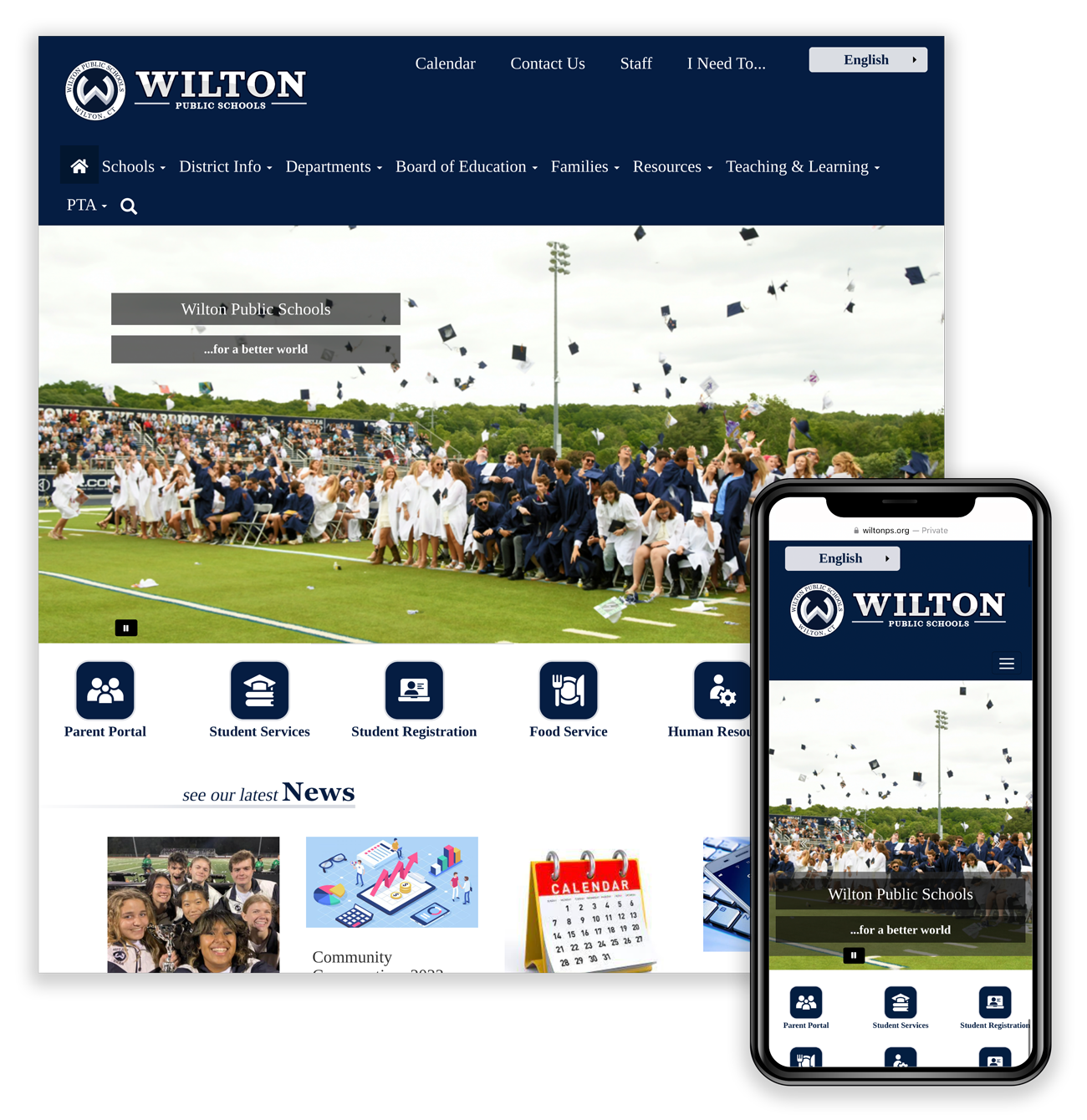 Wilton Public Schools on Web and Mobile