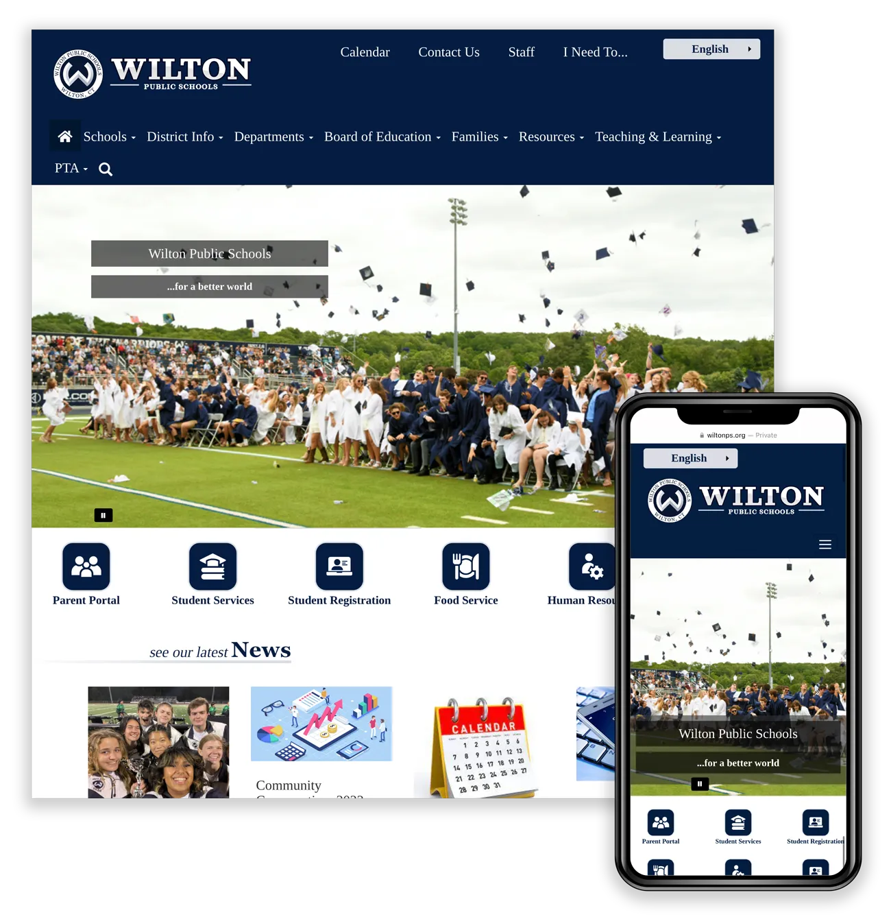 Wilton Public Schools on Web and Mobile