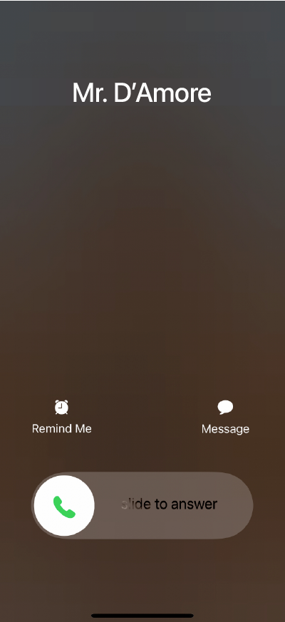 incoming call to parent phone