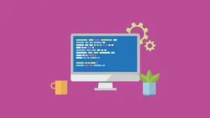 computer screen with coding
