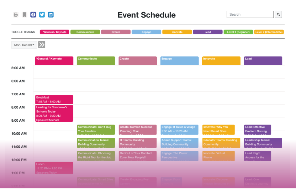 PSQ Summit West Schedule