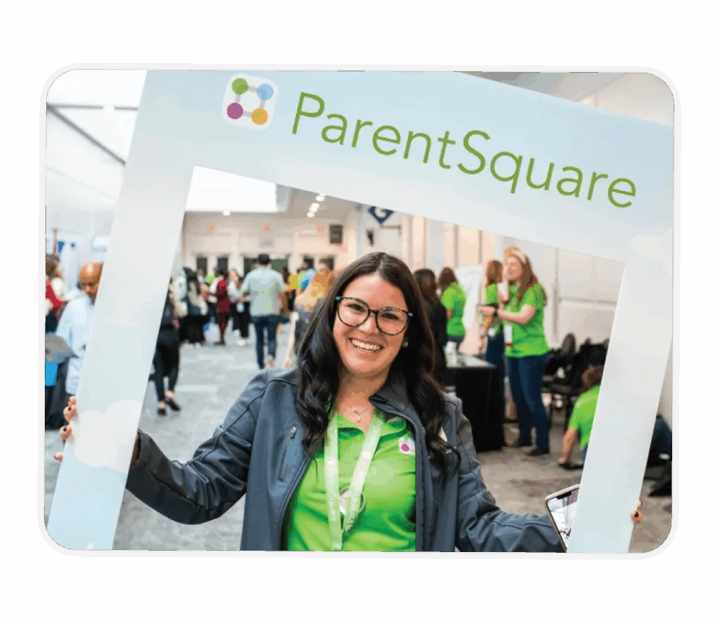 smiling ParentSquare team member at regional event
