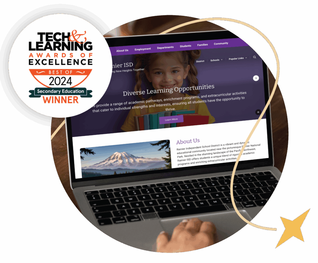 Award-winning K-12 school district website created with ParentSquare Smart Sites, mobile-friendly and fully integrated with the ParentSquare communication platform.
