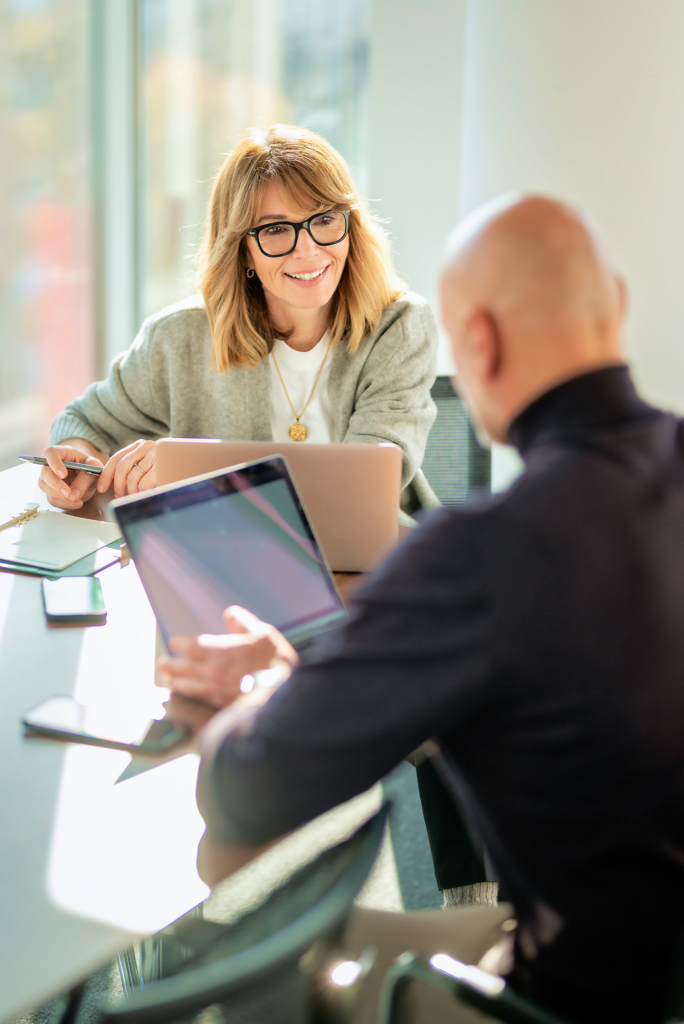 coworkers collaborating in office setting