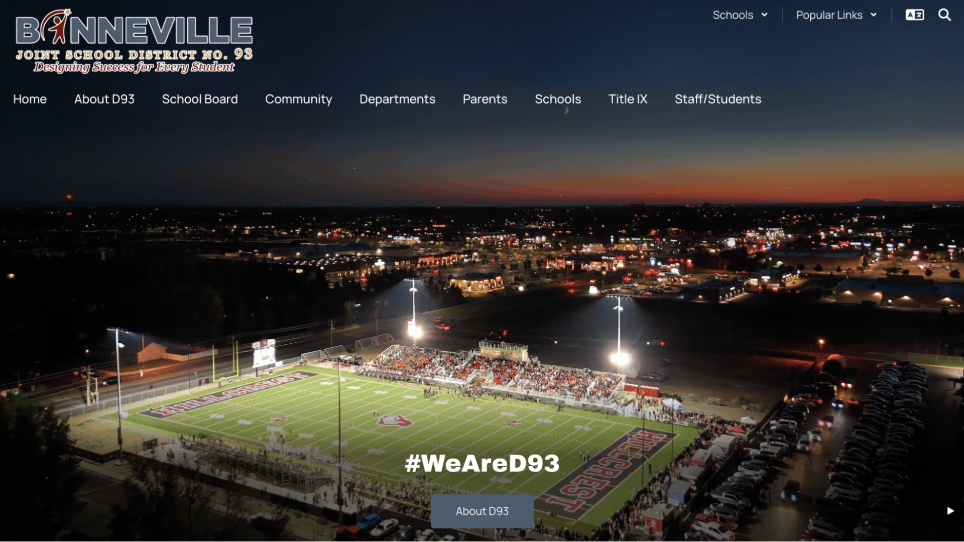 Bonneville website menus