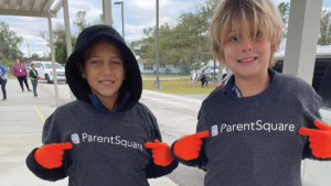 students wearing ParentSquare shirts