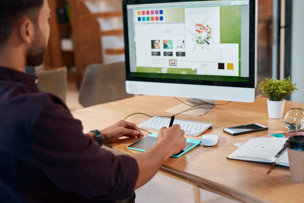 graphic designer working on computer