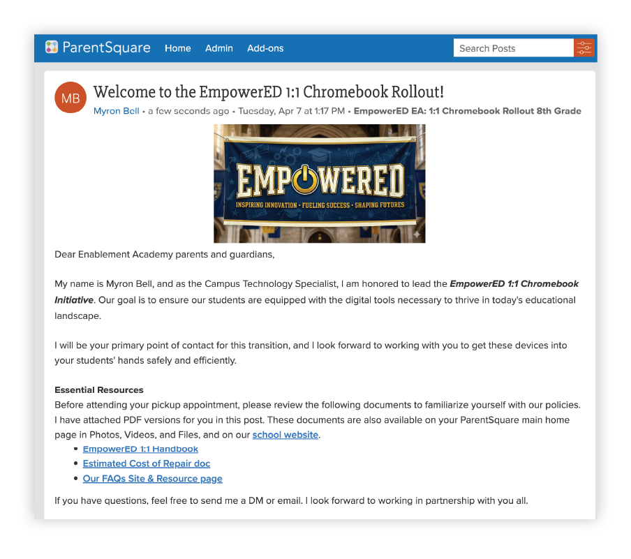Chromebook rollout post