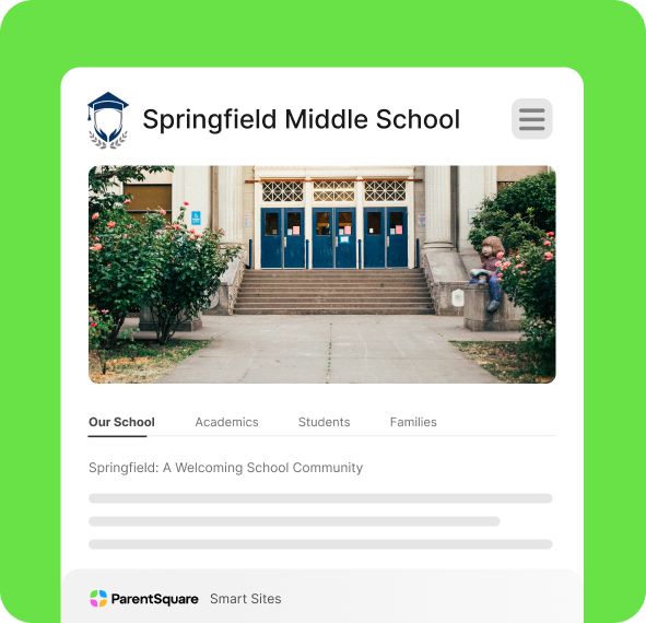 An abstracted example of a school website landing page.