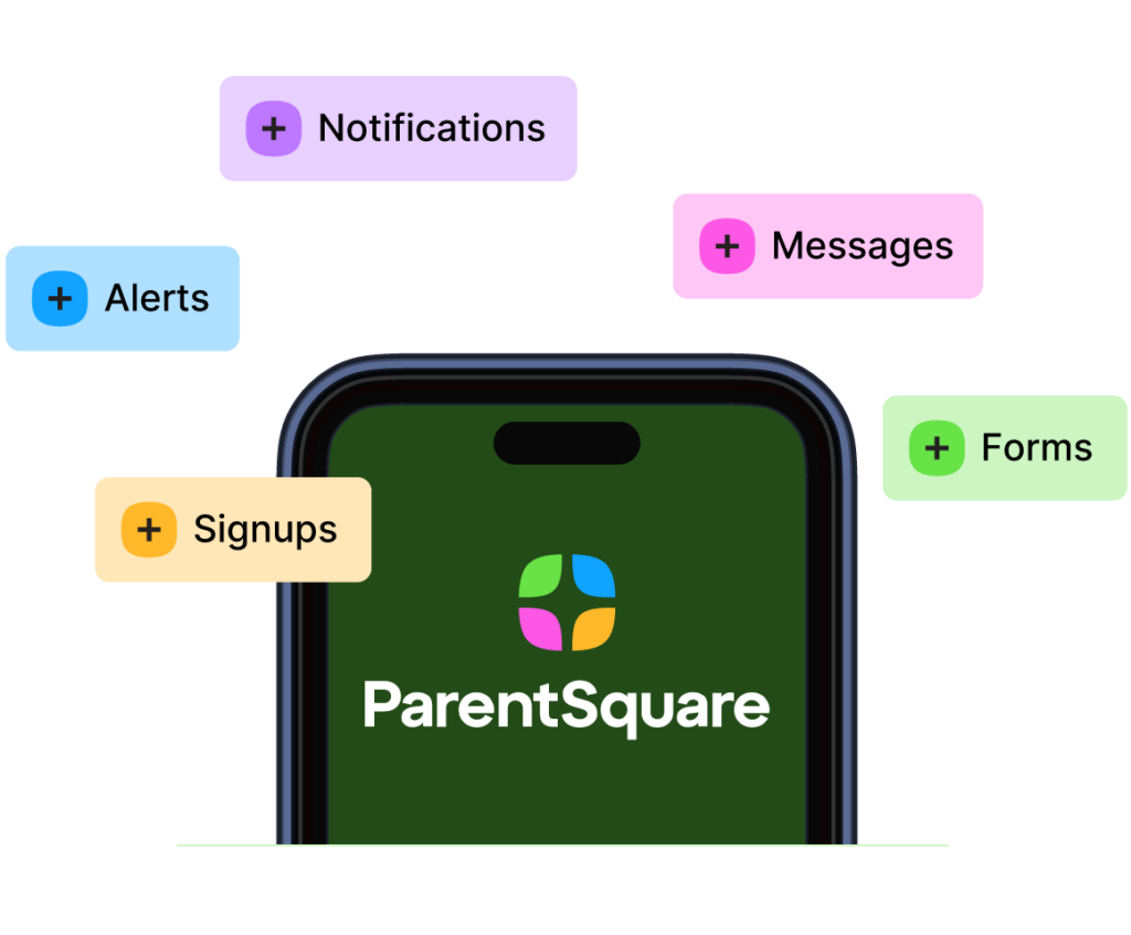 ParentSquare logo on mobile phone