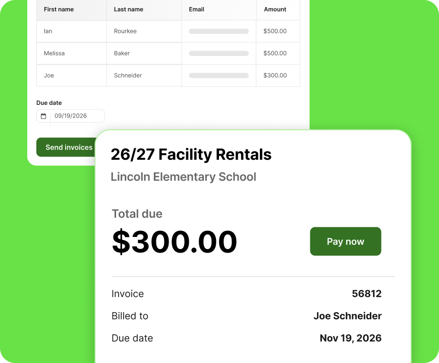 Community invoice sent via ParentSquare Pay