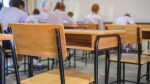 empty desk in classroom